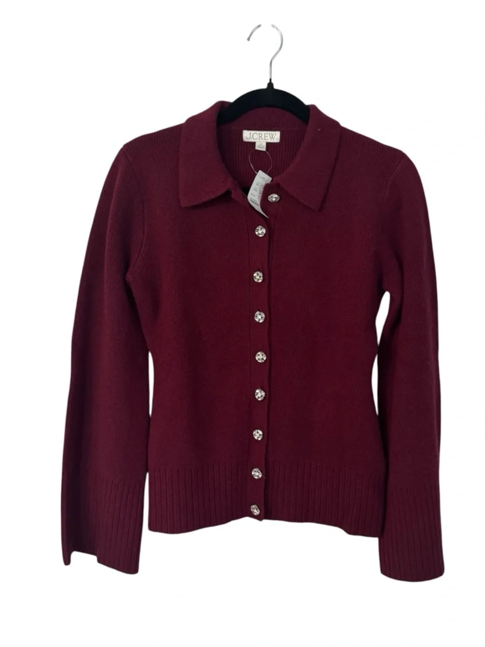 J. Crew Lamb’s Wool Milano-Stitch Cinched-Waist Cardigan Sz XS NWT